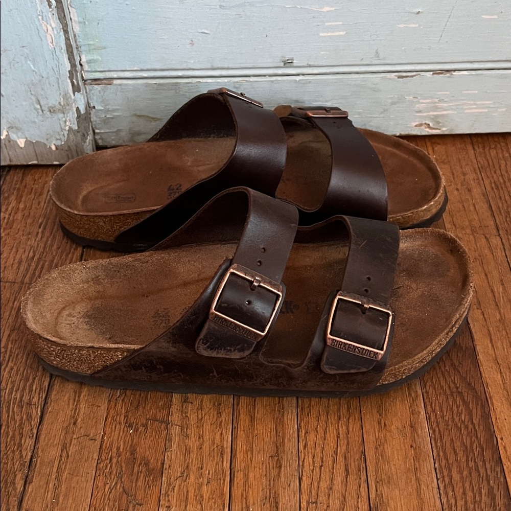 BIRKENSTOCK Arizona Arizona Oiled Leather Slide Sandals - Picture 3 of 13
